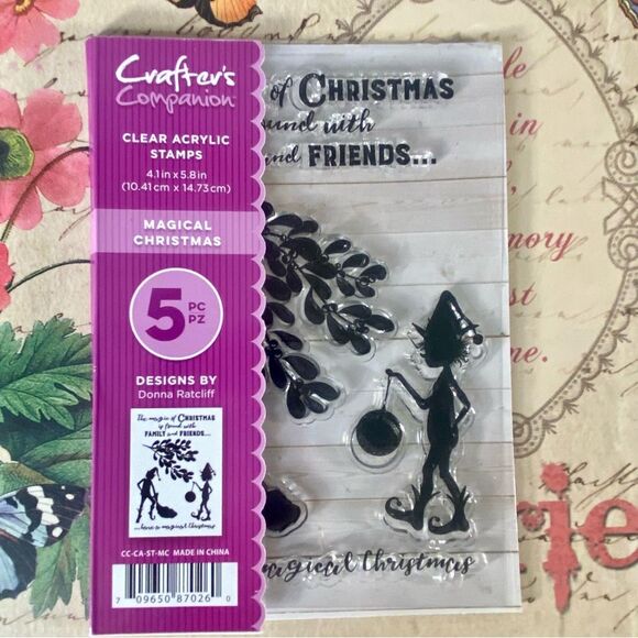 Crafter's Companion Clear A6 Acrylic Stamp Magical Christmas 5 PC Donna Ratcliff - Picture 1 of 5
